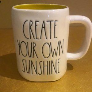 🆕Rae Dunn By Magenta "CREATE YOUR OWN SUNSHINE" White with yellow inside…
